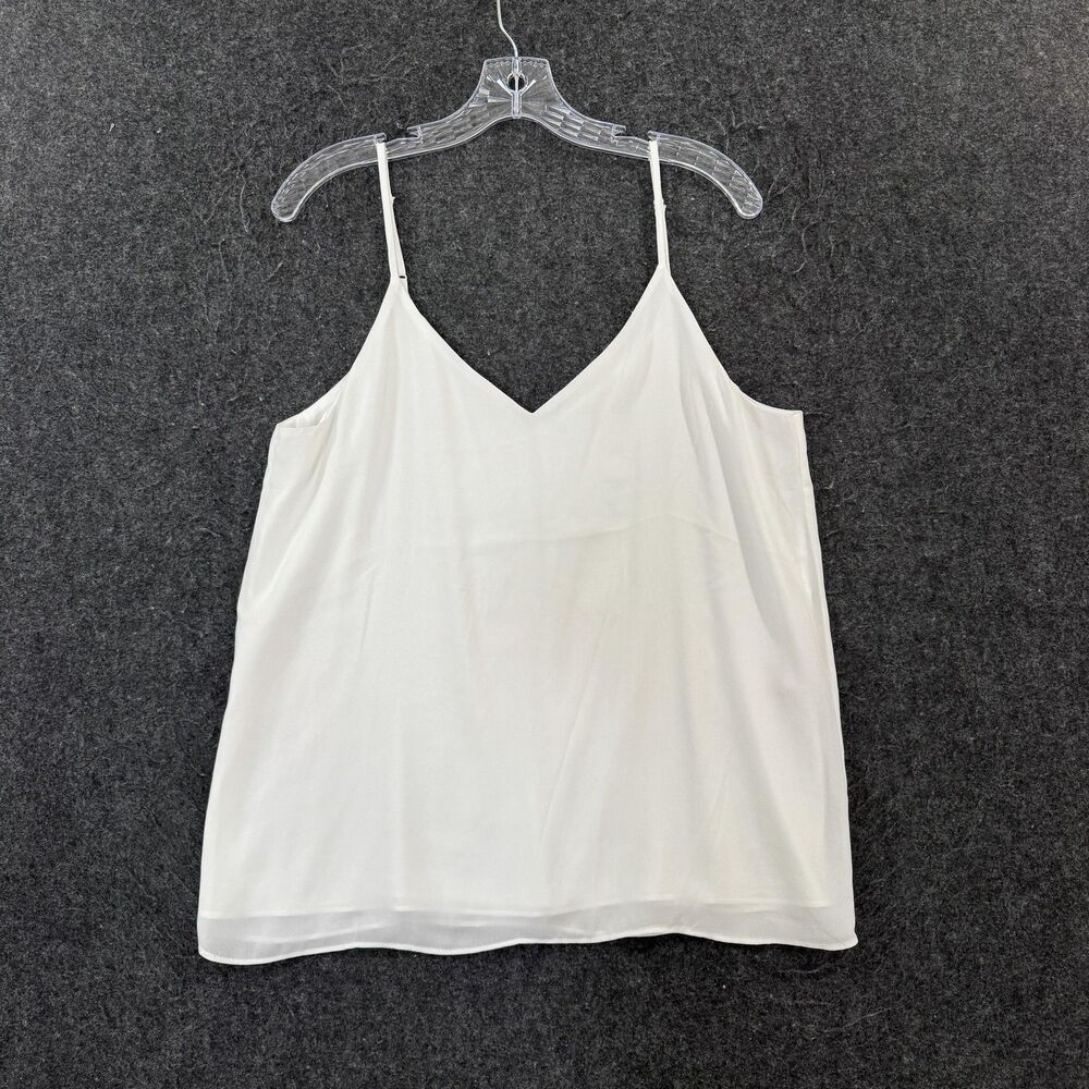 Soft Surroundings Tank Top Women's Small White V Neck Adjustable Strap Lined